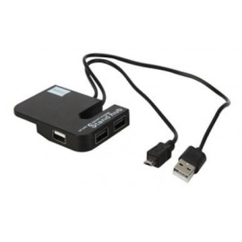 BRobotix Hub USB 2.0, 3 Puertos, 480 Mbit/s, incluye Cables Micro-USB, USB