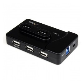 StarTech.com Hub USB, 2x USB 3.0, 4x USB 2.0, 480 Mbits, Negro