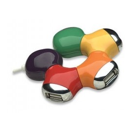 Manhattan Hub Flexible USB 2.0, 4 Puertos, 480 Mbit/s, Diseño Flor Multicolor