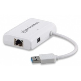Manhattan UltraLynk Puerto Gigabit Ethernet con Hub de 3 Puertos USB 3.0