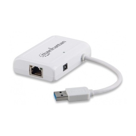 Manhattan UltraLynk Puerto Gigabit Ethernet con Hub de 3 Puertos USB 3.0