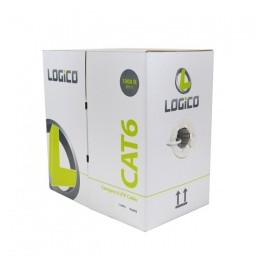 Logico Bobina de Cable Cat6 UTP C6EU2602, 305 Metros, Blanco