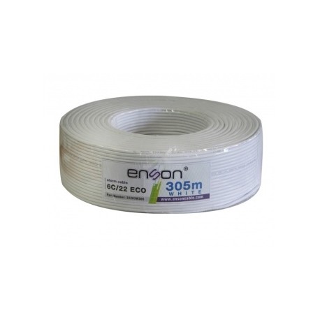 Enson Bobina de Cable para Alarma, 305 Metros, Blanco