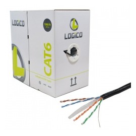 Logico Bobina de Cable Cat6 UTP, 305 Metros, Negro