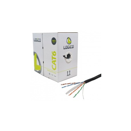 Logico Bobina de Cable Cat6 UTP, 305 Metros, Negro