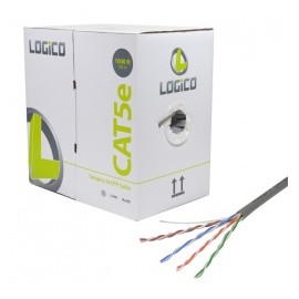 Logico Bobina de Cable Cat5e UTP, 305 Metros, Gris