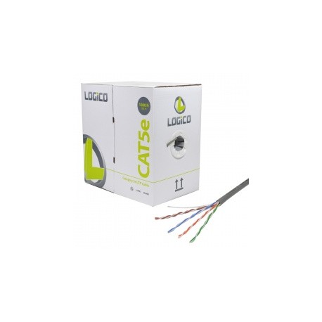 Logico Bobina de Cable Cat5e UTP, 305 Metros, Gris