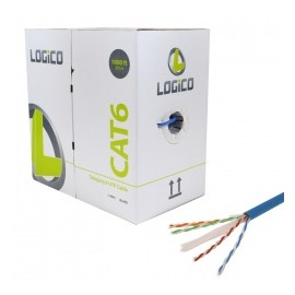 Logico Bobina de Cable Cat6 UTP, 305 Metros, Azul