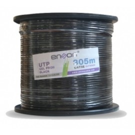 Enson Bobina de Cable Cat5e UTP Pro-II con Gel para Exteriores, 305 Metros, Negro