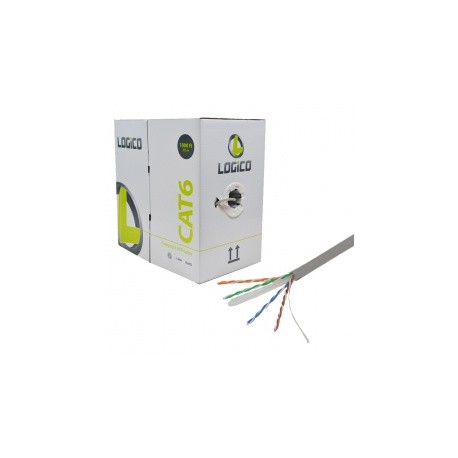 Logico Bobina de Cable Cat6 UTP, 305 Metros, Gris