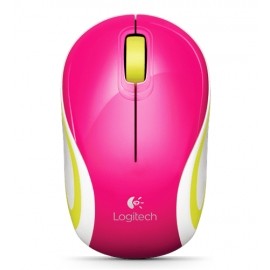 Mini Mouse Logitech Óptico M187, Inalámbrico, USB, Rosa