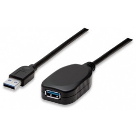 Manhattan Cable USB 3.0 A Macho - USB 3.0 A Hembra, 5 Metros, Negro