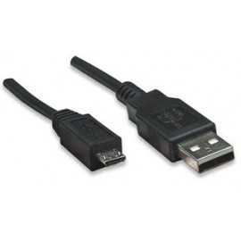 Manhattan Cable USB de Alta Velocidad, USB 2.0 A Macho - micro USB 2.0 B Macho, 3 Metros, Negro
