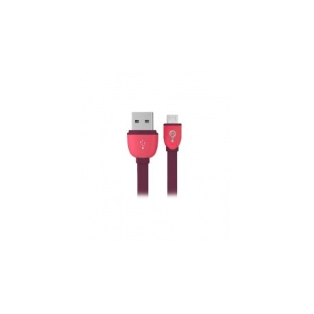 Easy Line Cable USB A Macho - Micro-USB B Macho, 1 Metro, Púrpura/Rojo