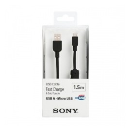 Sony Cable USB A Macho - Micro-USB B Macho, 1.5 Metros, Negro