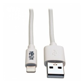 Tripp Lite Cable USB A Macho - Lightning Macho, 24cm, Blanco, para iPod/iPhone/iPad