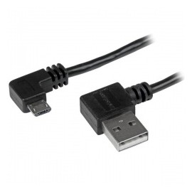 StarTech.com Cable USB A Macho - micro USB B Macho, Ángulo Derecho, 2 Metros, Negro