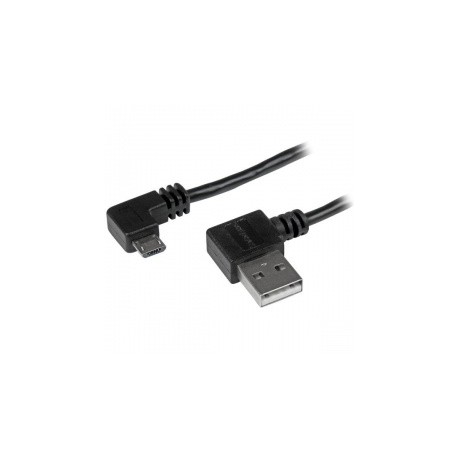 StarTech.com Cable USB A Macho - micro USB B Macho, Ángulo Derecho, 2 Metros, Negro