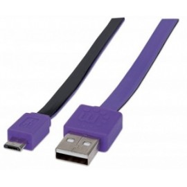 Manhattan Cable Plano USB 2.0 A Macho - Micro-USB 2.0 B Macho, 1 Metro