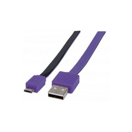 Manhattan Cable Plano USB 2.0 A Macho - Micro-USB 2.0 B Macho, 1 Metro