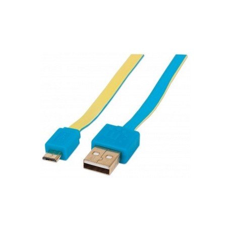 Manhattan Cable Plano USB 2.0 A Macho - Micro-USB 2.0 B Macho, 1 Metro,