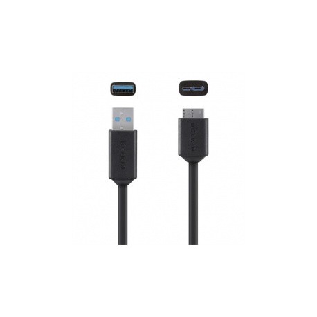 Belkin Cable USB 3.0, USB A Macho - micro USB B Macho, 90cm, Negro