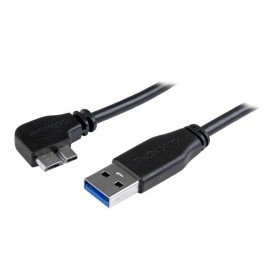 StarTech.com Cable Delgado de micro USB 3.0, Ángulo Izquierdo, 50cm, Negro