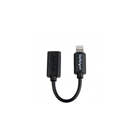 Startech.com Cable USB 2.0, Lightning (8-pin) Macho - micro USB B Hembra, 10cm, Negro