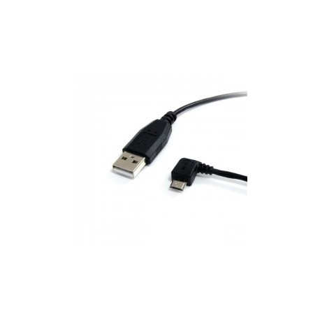 StarTech.com Cable USB 2.0, USB A Macho - micro USB B Macho en Ángulo Izquierdo, 1.80 Metros, Negro