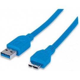 Manhattan Cable USB 3.0, USB A Macho - micro USB B Macho, 1 Metro, Azul