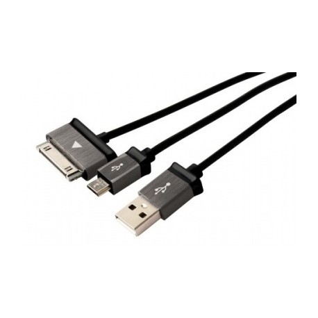 Perfect Choice Cable de Carga USB para Samsung, 2 en 1, Negro