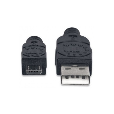 Manhattan Cable USB 2.0, USB A Macho - micro USB B Macho, 50cm, Negro