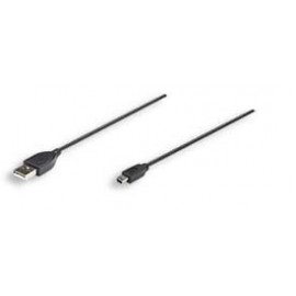 Manhattan Cable USB A Macho - USB Mini B Macho, 1.8 Metros, Negro