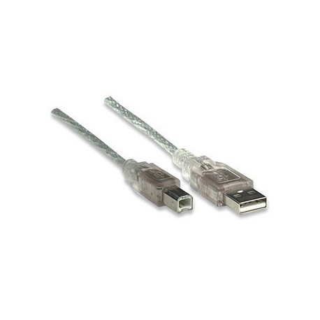 Manhattan Cable de Alta Velocidad USB 2.0, USB A Macho - USB B Macho, 5 Metros, Plata