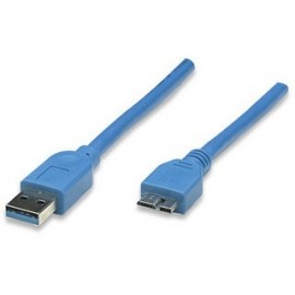 Manhattan Cable USB A Macho - micro USB B Macho, 2 Metros, Azul