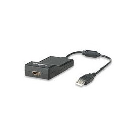 Manhattan Cable USB 2.0 Macho - HDMi Hembra, Negro