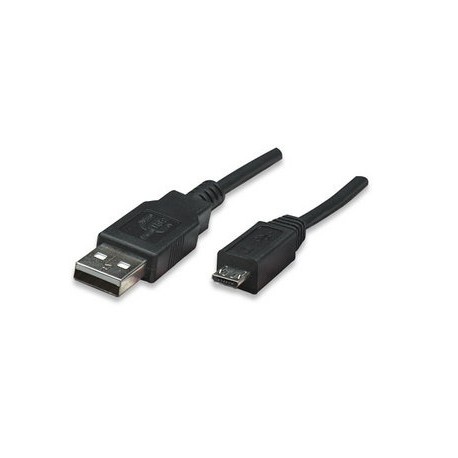 Manhattan Cable USB A Macho - USB Micro B, 1.8 Metros, Negro