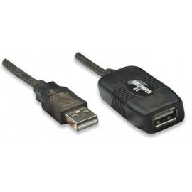 Manhattan Cable USB Macho- USB Hembra, 10 Metros, Negro