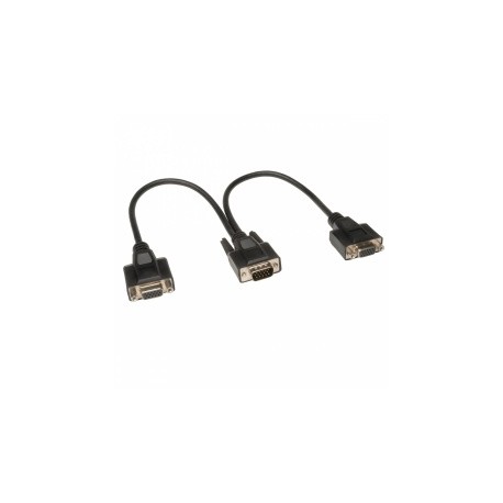 Tripp Lite Cable Divisor en Y para Monitor VGA de Alta Resolución HD15 Macho - 2x HD15 Hembra, 30cm, Negro
