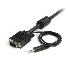 BRobotix Cable para Monitor, VGA/3.5mm Macho - Macho, 1.8 Metros, Negro