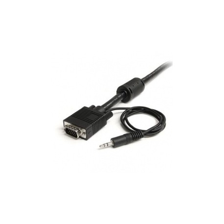 BRobotix Cable para Monitor, VGA/3.5mm Macho - Macho, 1.8 Metros, Negro