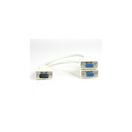 Xtech Cable VGA (D-Sub) Macho - 2x VGA (D-Sub) Hembra, 20cm, Blanco