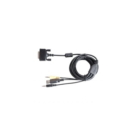 Hytera Cable DB26 Macho - USB/2x 3.5mm Macho, Negro