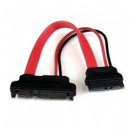 StarTech.com Cable Slimline SATA 13 pin Macho - SATA 7 15 pin Hembra, 15cm, Rojo