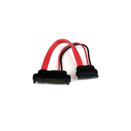 StarTech.com Cable Slimline SATA 13 pin Macho - SATA 7 15 pin Hembra, 15cm, Rojo