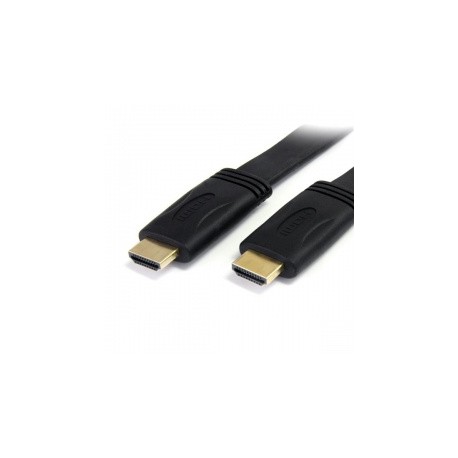 StarTech.com Cable HDMI de Alta Velocidad con Canal Ethernet Plano, HDMI Macho - HDMI Macho, 3 Metros, Negro