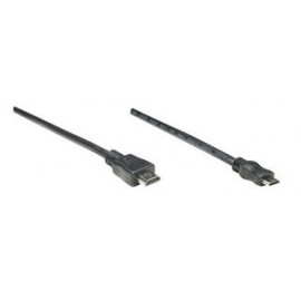 Manhattan Cable HDMI de Alta Velocidad, mini HDMI Macho - HDMI Macho, 3D, 1.8 Metros, Negro