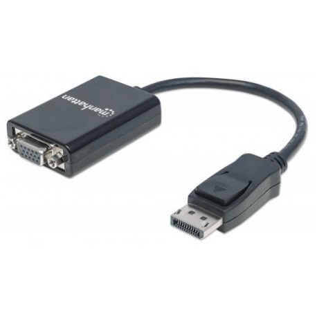 Manhattan Cable DisplayPort Macho - VGA (D-Sub) Hembra, 15cm, Negro