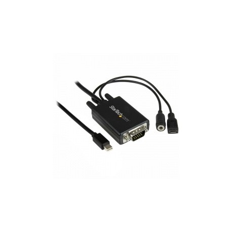 StarTech.com Cable Adaptador mini DisplayPort Macho - VGA Macho con Audio, 3 Metros, Negro