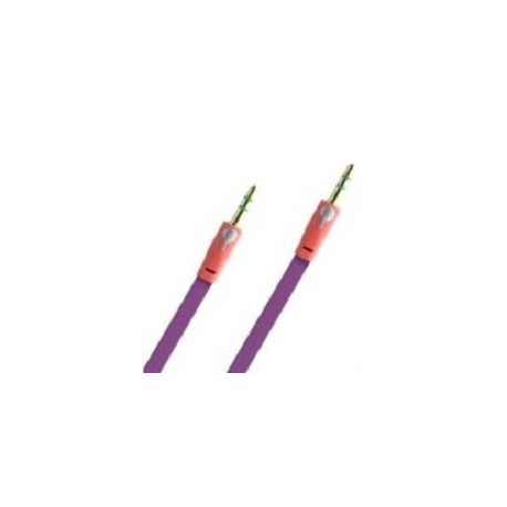 Easy Line Cable AUX 3.5mm Macho - 3.5mm Macho, 1 Metro, Púrpura/Rojo